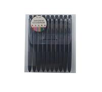 Uni-ball RT1 - Lot de 10 stylos à encre gel rétractable, 0,28 mm, encre noire, avec étui original MIYABI Stationery Store (UMN-155-28 x 10)