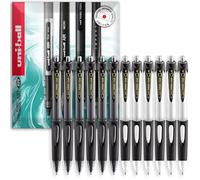 uni-ball SN-220 Power Tank Lot de 12 stylos à bille rétractables Noir/blanc 1 mm