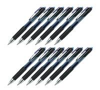 Uni-Ball - Stylo à bille gel Signo UMN-207 bleu, lot de 12 | Encre indélébile, pointe de 0,4 mm, résistante à l'eau, rechargeable