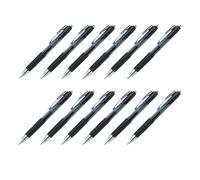 Uni-Ball - Stylo à bille gel Signo UMN-207 noir, lot de 12 | Pointe de 0,4 mm, encre pigmentée indélébile, résistante à l'eau, mécanisme à pression