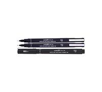 UNI-BALL Stylo-feutre à dessin ULTRA-Marqueur à pointe FINE de 0,3 mm Encre de noire-Lot de 3