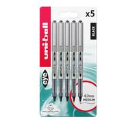 Uni-Ball UB-157 Eye Lot de 5 stylos rollers en plastique Noir