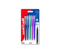 uni-ball UF-222-07 Lot de 5 stylos à bille à encre gel effaçable Pointe à bille 0,7 mm pour une écriture super fluide, le dessin et le coloriage Gomme à capuchon pour un gommage sûr et stable