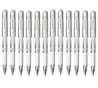 Uni-Ball UM-153 Signo Lot de 12 stylos métalliques à pointe large Blanc