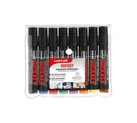 Uni Ball - Uni Mitsubishi Pencil - Marqueur Permanent Inodore Uni Prockey PM122 - Multisupport, multifonction - Base Eau, Sans Odeur - Pointe Conique Moyenne 1,2-1,8 mm - Lot de 8 Couleurs