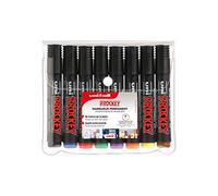 Marqueur uniball uni prockey permanent pointe biseautée tracé 2/5mm encre sans alcool corps plastique pochette 8 unités