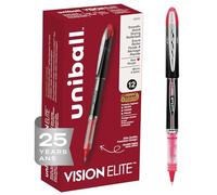 uni-ball Vision Elite Stylos à bille Micro pointe 12-Count Red