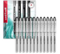 uni-ball Vision Elite UB-200 Lot de 12 stylos roller à pointe moyenne 0,8 mm Emballage cadeau Noir