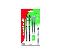uni-ball Vision Elite UB-200 Lot de 2 stylos roller Pointe moyenne 0,8 mm pour écriture manuscrite, dessin, art, loisirs créatifs et coloriage 2 recharges d'encre noire Uni Super