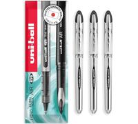uni-ball Vision Elite UB-200 Lot de 3 stylos roller à pointe moyenne 0,8 mm dans une enveloppe emballage cadeau Noir