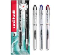 uni-ball Vision Elite UB-200 Lot de 3 stylos roller Pointe moyenne 0,8 mm Encre noire, bleue et rouge Coffret cadeau