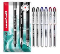 uni-ball Vision Elite UB-200 Lot de 6 stylos roller à pointe moyenne 0,8 mm dans une enveloppe emballage cadeau Multicolore