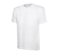 Uni Classique T-shirt Haut 100% Coton Décontracté Loisirs Sports Travail UC301 - Blanc, L