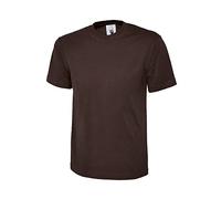 Uni Classique T-shirt Haut 100% Coton Décontracté Loisirs Sports Travail UC301 - Marron, XXL