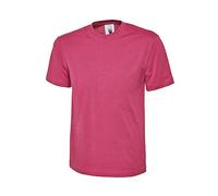 Uni Classique T-shirt Haut 100% Coton Décontracté Loisirs Sports Travail UC301 - Rose Vif, M