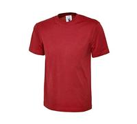 Uni Classique T-shirt Haut 100% Coton Décontracté Loisirs Sports Travail UC301 - Rouge, M