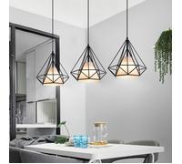 UNI Diamant Suspension Luminaire Industrielle 25cm 3 Pieces Plafonnier Luminaire Salon Cuisine Salle à Manger Chambre