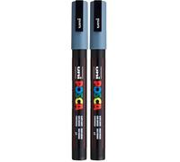 UNI Faber-Castell ball 186535 - Marqueur POSCA PC-3M, 0.9-1.3 mm, gris ardoise (Lot de 2)