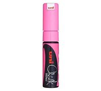 Uni Fluorescent Neon Pink Chisel Tip Nib (8mm) Liquid Chalk Marker Pen Colour Whiteboard Blackboard Chalkboard Menu Glass Windows Wet Wipe Non Permanent PWE-8K by uni-ball