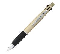 Uni Jetstream MSXE5100038.25 Multi Pen 4 et 1 Stylo à bille 0,38 mm Noir, rouge, bleu, vert et crayon mécanique 0,5 mm, corps couleur champagne doré