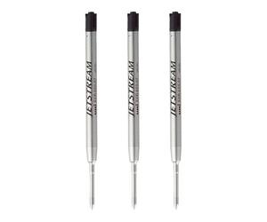 Uni Jetstream Prime Lot de 3 recharges d'encre SXR-600-07, pointe moyenne de 0,7 mm, encre noire à base d'huile, corps en métal, lot de 3