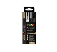 Uni Marqueur peinture Posca PC-3M pointe conique fine - Pochette de 4 - Assortis Festifs