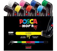 Uni Mitsubishi Pencil-Marqueur MOP'R-Pointe Ronde XXL 3-19 mm-Forme Ergonomique,Corps Semi-Rigide-Tout Support-8 couleurs