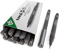 Uni Pin Fineliner Boîte de 12 stylos à dessin Gris foncé 0,5 mm