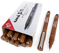 Uni Pin Fineliner Lot de 12 stylos à dessin Sepia Tone 0,1 mm