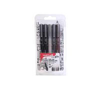 Uni-PIN Lot de 5 stylos à pointe fine Noir 0,5 mm et 4 stylos à pointe pinceau de couleurs assorties (noir/sépia/gris clair/gris foncé)