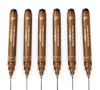 Uni Pin Lot de 6 stylos à dessin Fineliner - Encre sépia - Pointe pinceau