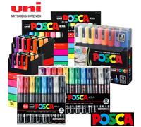 Uni Posca - ensemble de marqueurs acryliques, 5/8/12/16 pièces, marqueurs artistiques pour peinture sur roche, tissu Graffiti artistes artisanales Manga PC-1M 8SColors Box
