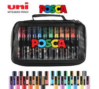 Uni Posca - ensemble de marqueurs acryliques de couleur, fournitures d'art 1M/3M/5M, stylo de peinture sur tissu, papeterie japonaise pour la publicité Graffiti bricolage 3M 24Color Set