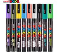Uni Posca Full Marker PC-1M 3M 5M Multi-Colours Acrylic permanente rotulador Poster graffiti Painting Pen For Fabric Rock Metal PC-5M White