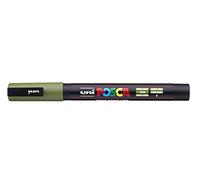 Uni Posca Marqueur peinture PC-3 M Peinture en Verre Stylo pointe ogive fine 0,9-1,3 mm kaki vert [Lot de 3]
