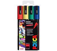 Uni Posca PC-5M Lot de 4 marqueurs à peinture dans une pochette en plastique - Couleurs primaires