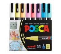 Posca Feutres PC-3M - Pointe ronde fine - 8 couleurs pastel - Multicolore - Pour enfants
