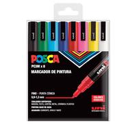 Posca Marqueurs peinture PC-3M Basic Pointe fine 0,9–1,3 mm Couleurs assorties Lot de 8