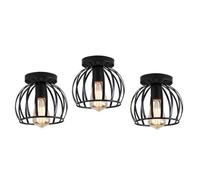 UNI Rétro Vintage Plafonnier Industrielle 3pcs Noir