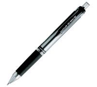 Uni Stylo à encre gel rétractable Impact pointe moyenne de 1 mm - corps noir translucide avec zone de préhension encre noire