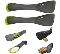 Uni-tool Ustensile de cuisine 5 en 1 en silicone, cuillère fendue, tourneur, outil de coupe, cuillère solide et spatule en un pour la cuisine, le service, la cuisson, la cuisson (gris 2)