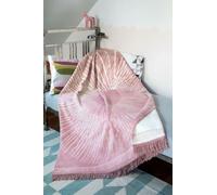 Unia - Coton Cloud Couverture en coton acrylique 150x200 1708/1 rayons crème rose couvre-lit avec pompons