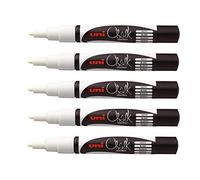 uni-ball Mitsubishi Pencil Marqueurs craie PWE-3M Pointe fine Résistant à la pluie Lot de 5 Blanc