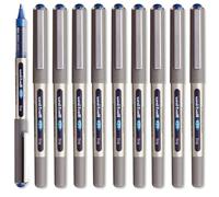 UNIBALL EYE, 10 Rollers Encre liquide - Ecriture moyenne 0,7mm - Bleu | Uni Mitsubishi Pencil - UB157 Medium - Super Ink Longue durée, résistante et infalsifiable - Écriture douce, fluide