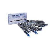 UNIBALL EYE, 12 Rollers Encre liquide - Ecriture moyenne 0,7mm - Bleu | Uni Mitsubishi Pencil - UB157 Medium - Super Ink Longue durée, résistante et infalsifiable - Écriture douce, fluide
