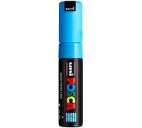 UNIBALL Marqueur peinture à l'eau, encre à pigmentation bleu clair, pointe large UNI POSCA PC7M VF