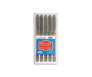 Uniball Pochette De 5 Stylos Feutre À Bille Pointe Métal Fine Assortis Uni Mitsubishi Eye Ub157