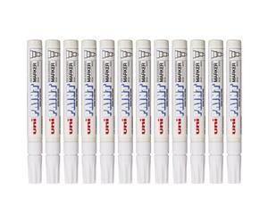 Uniball PX20-BLC Paint Marker Marqueur peinture à base d'huile indélébile Pointe moyenne ogive Blanc Lot de 12
