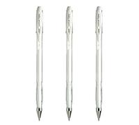 UNIBALL SIGNO UM120, 3 Rollers Encre gel - Ecriture moyenne 0,7mm - Blanc | Uni Mitsubishi Pencil - Super Ink opaque et couvrante sur supports foncés - Carterie, scrapbooking et loisirs créatifs