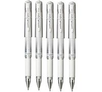 UNIBALL SIGNO UM153, 5 Rollers Encre gel - Ecriture large 1,0mm - Blanc | Uni Mitsubishi Pencil - Super Ink opaque et couvrante sur supports foncés - Carterie, scrapbooking et loisirs créatifs